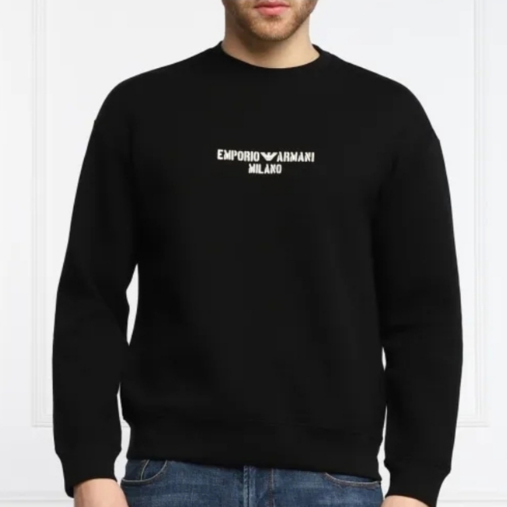 Emporio Armani: Men's Navy Crewneck Sweater (Size: L)